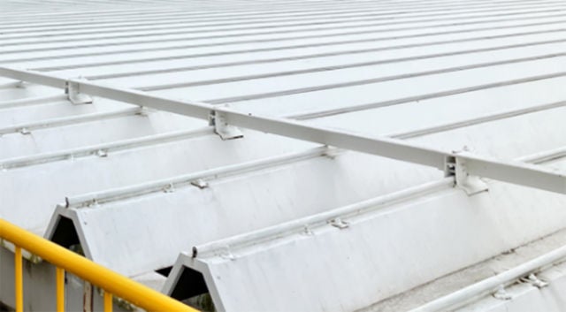 福島工場の屋根の断熱塗装