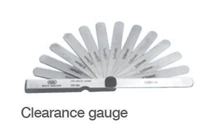 Clearance Gauge An opened clearance gauge.