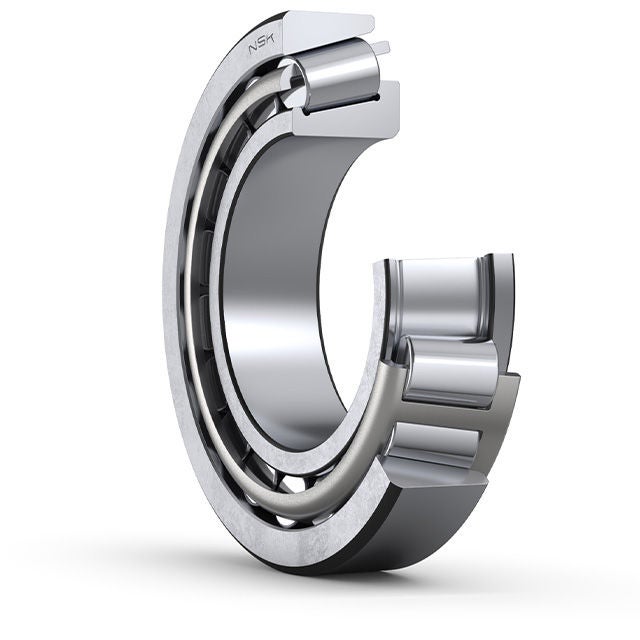 3D model cross-section of tapered roller bearing.