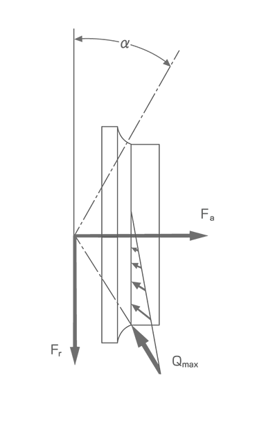 Distribution of load on raceway and relevant variables.
