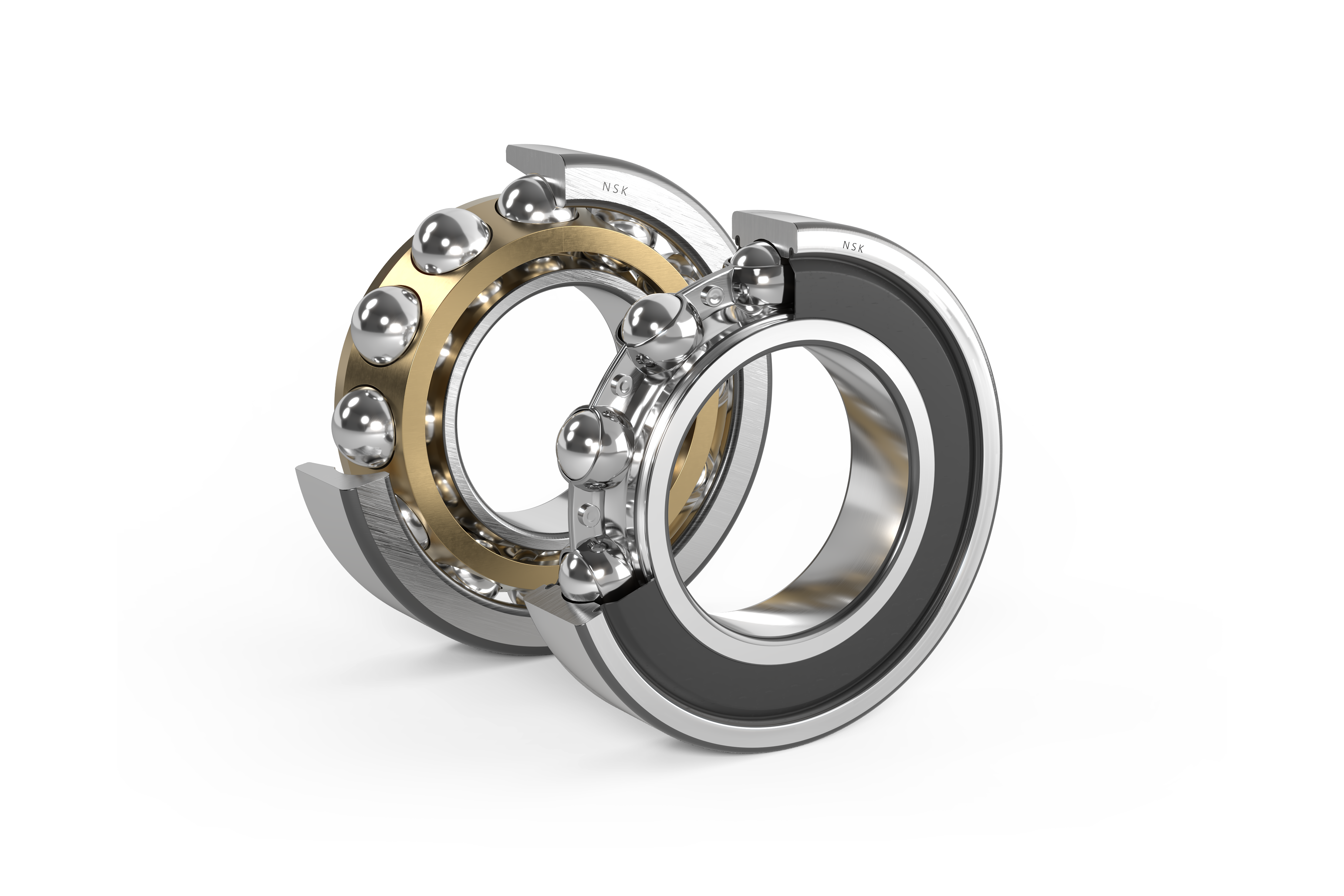 P_ACBB_DGBB_Cut_2Comp.png Angular Contact Ball Bearing, Deep Groove Ball Bearing, ACBB, DGBB, Cut