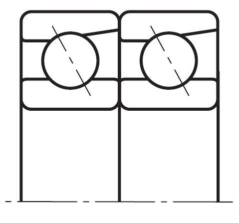 일치하는 앵귤러 콘택트 볼 베어링 탠덤 (DT) (예) 7208 A DT