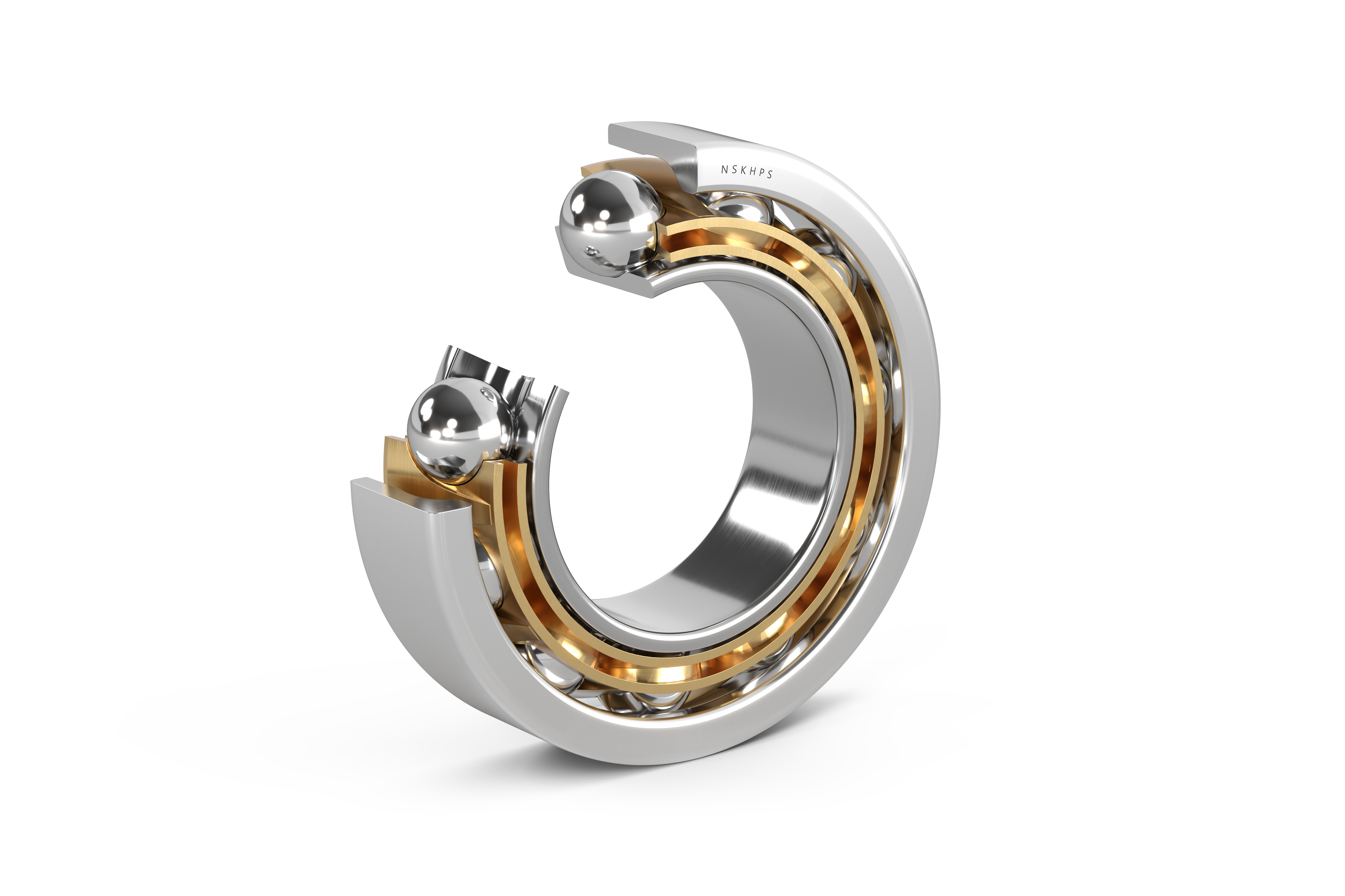 P_ACBB_Brass-Cage_4430x2953.png Angular Contact Ball Bearing, ACBB, Brass Cage, Cut