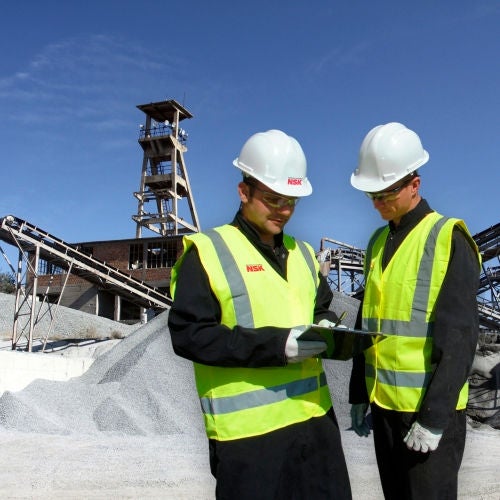 Cement, Men, Survey Conveyors in a stone  quarry