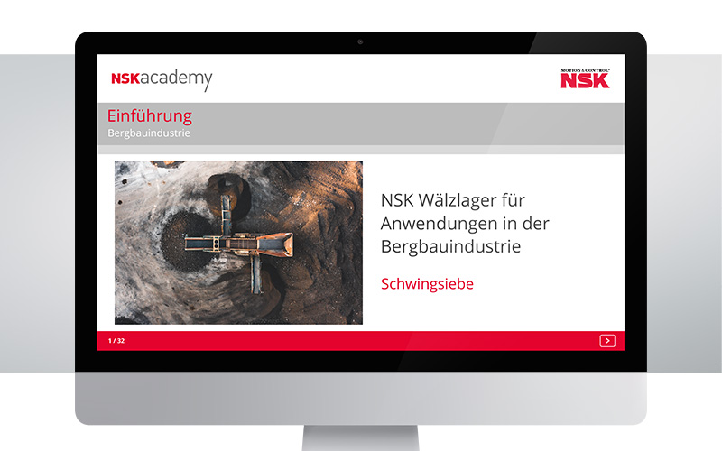 NSK Academy: Online-Trainingsmodule über Schwingsiebe