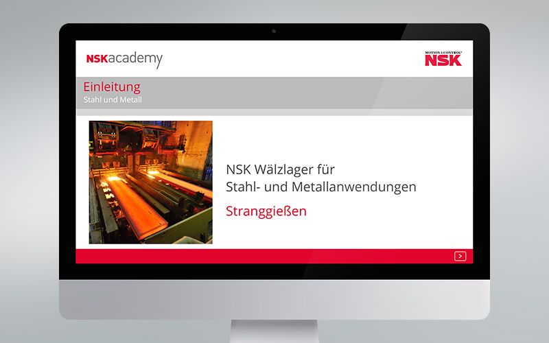 NSK academy: Online-Schulungsmodul für Strangguss 